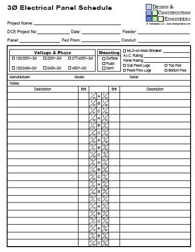 20+ Printable Panel Schedule Template & Samples (PDF, DOC) » Template Republic