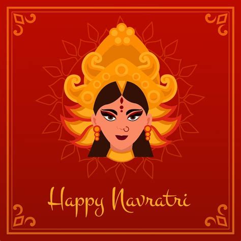 Free Vector | Religious durga puja and happy navratri indian festival celebration background design