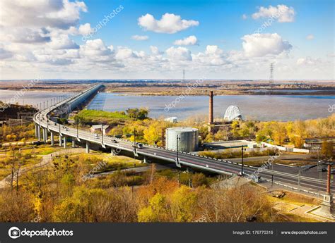 Bridge over Amur river in Khabarovsk in autumn Stock Photo by ©yocamon ...