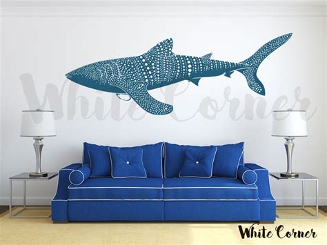 Shark Wall Decal Shark Sticker Whale Wall Decal Whale Wall - Etsy