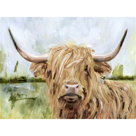 Highland Cow on Canvas Wall Art, 16" x 20" | At Home