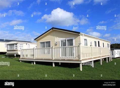 Scenic view of vacation or holiday caravan park, Scarborough, England ...