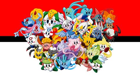 I made a wallpaper with Kirby as (most of) the Legendary Pokémon • /r ...