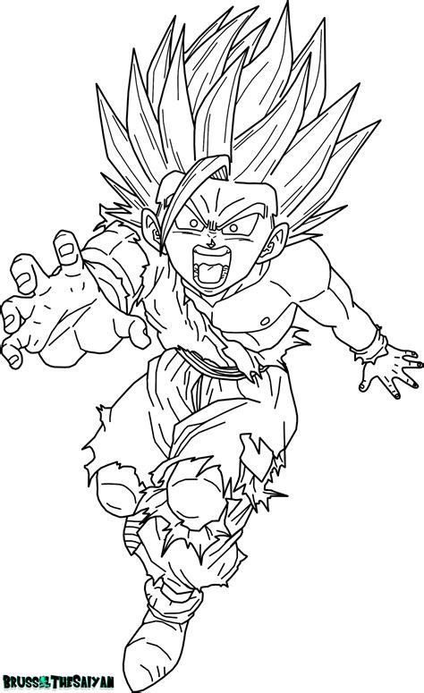 Super Saiyan 2 Teen Gohan Lineart by BrusselTheSaiyan on DeviantArt