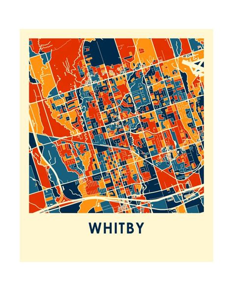 Whitby Ontario Map Print Full Color Map Poster | Etsy