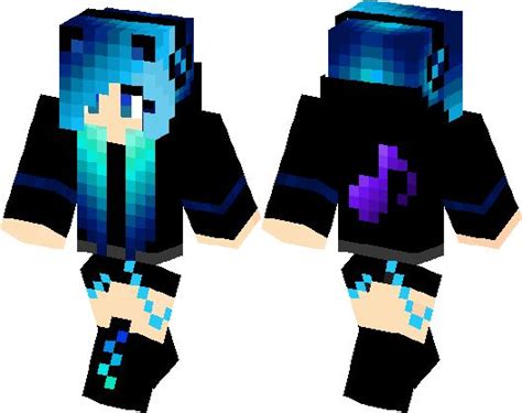 Musical Blue Girl | Minecraft PE Skin | Minecraft Hub | Musicals, Blue ...