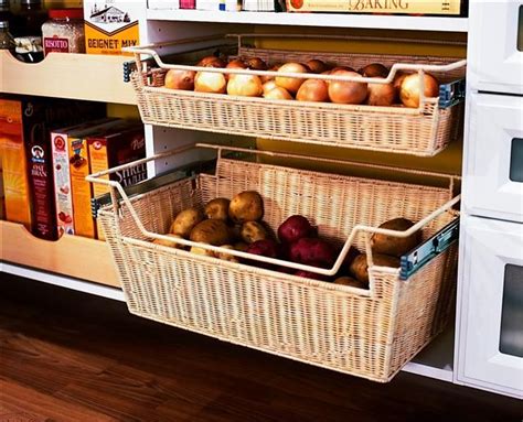 Root veg storage - but only if these baskets are behind a door to block out as much light as ...