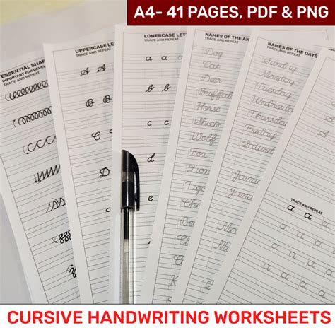 Buy Printable Cursive Handwriting Worksheets Printable Online in India - Etsy | Cursive ...
