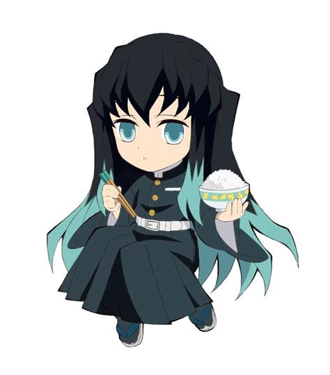 an anime character with long black hair and blue eyes holding a white ...