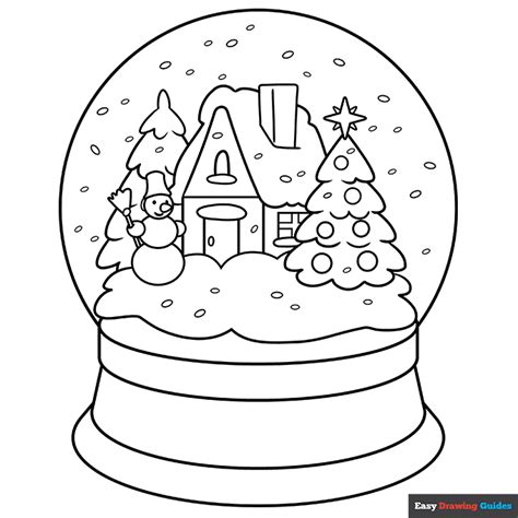 How to Draw a Snow Globe - Really Easy Drawing Tutorial