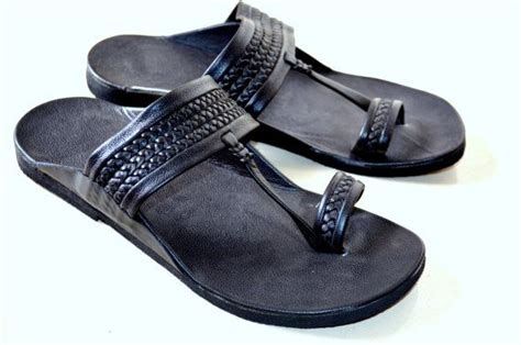 Black Moroccan Inspired Braided/Plain Leather Sandals-Handmade Sandals , Indian Leather Sandals ...