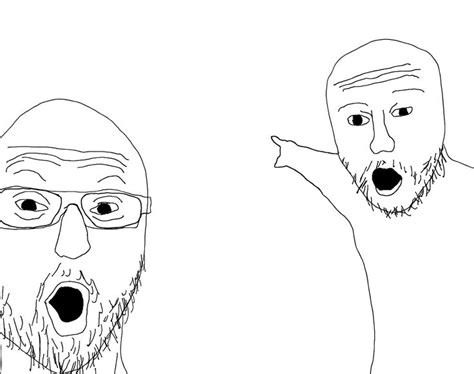 Two Soyjaks Pointing - HD Template with Background Removed