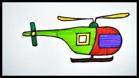 Easy Drawing of a Helicopter for Kids