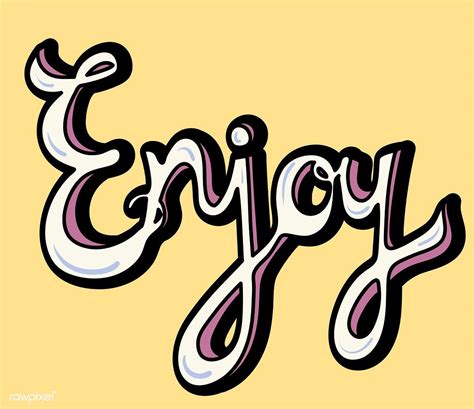 Enjoy word typography design illustration | free image by rawpixel.com ...