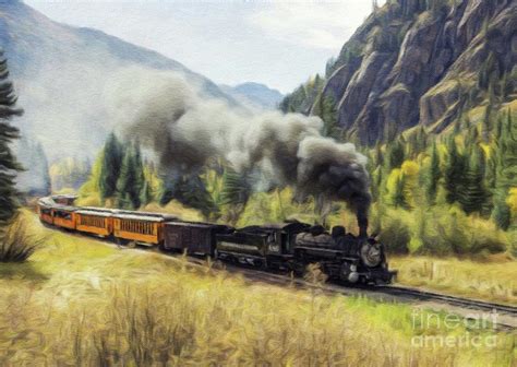 Steam Engine, Locomotive, Train Painting by Esoterica Art Agency | Pixels