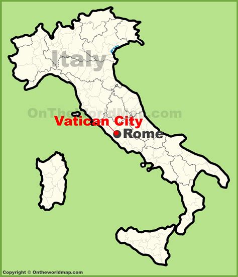 Vatican City location on the map of Italy - Ontheworldmap.com