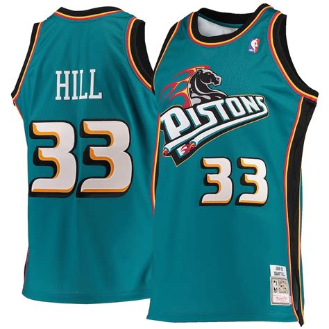 Mitchell & Ness Grant Hill Detroit Pistons Teal Road 1998/99 Hardwood ...