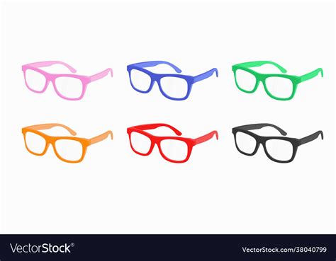 Different color glasses frames Royalty Free Vector Image