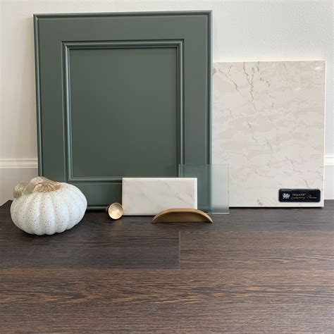 Loving the warmth in this custom Pewter Green color cabinet option for a great kitchen project ...