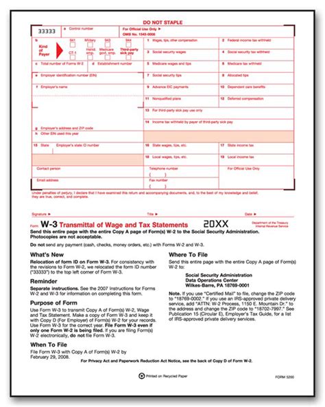 W-3 Tax Forms | FileRx.com