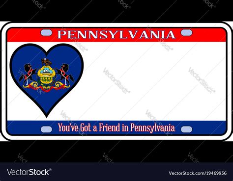 Pennsylvania license plate Royalty Free Vector Image