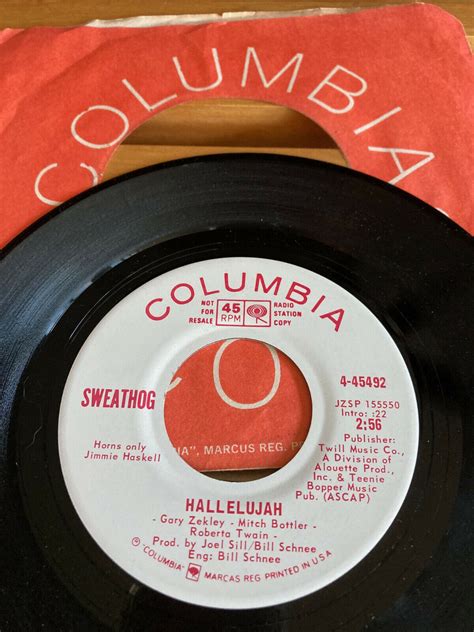 SWEATHOG HALLELUJAH PROMO VINYL 45 RECORD COLUMBIA ORIGINAL SLEEVE ...