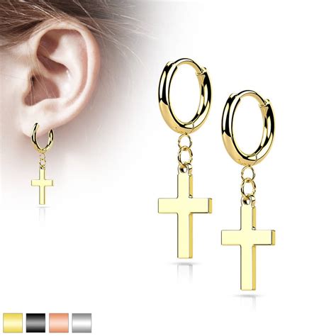 Mini Cross Dangle Cuff Earrings - BodyMods Jewelry