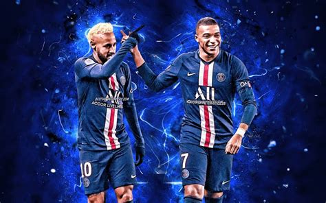 Download wallpapers Neymar and Mbappe, 2020, PSG, goal, Ligue 1, blue ...