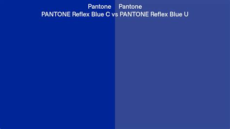 Pantone Reflex Blue C vs PANTONE Reflex Blue U side by side comparison