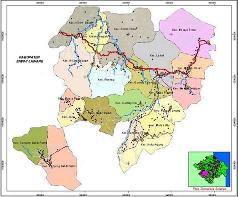 Peta Kabupaten Lahat Terbaru Provinsi Sumatera Selatan Gambar HD