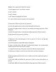 Multiple choice questions for Quiz 8 lac operon .docx - Multiple choice ...