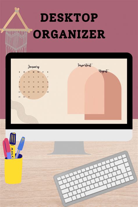 Desktop Wallpaper Organizer With Calendar With Minimalist - Etsy in 2023 | Desktop wallpaper ...