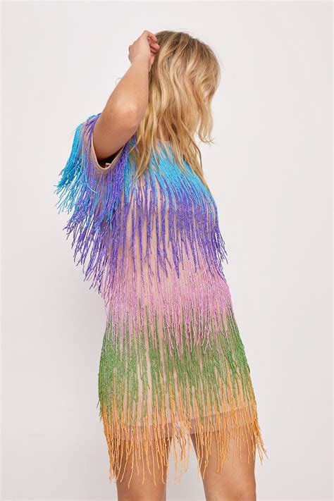 Rainbow Tassel Fringe Shift Dress | Nasty Gal