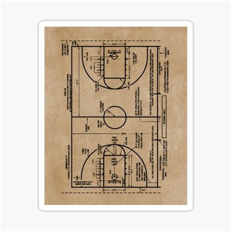 "College Basketball Court Markings and Dimensions Patent Drawing ...