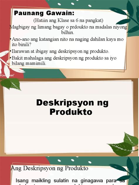 Deskripsyon NG Produkto | PDF