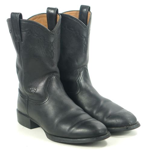 Ariat Heritage Roper 35501 Black Leather Western Cowboy Boots ATS Men's ...