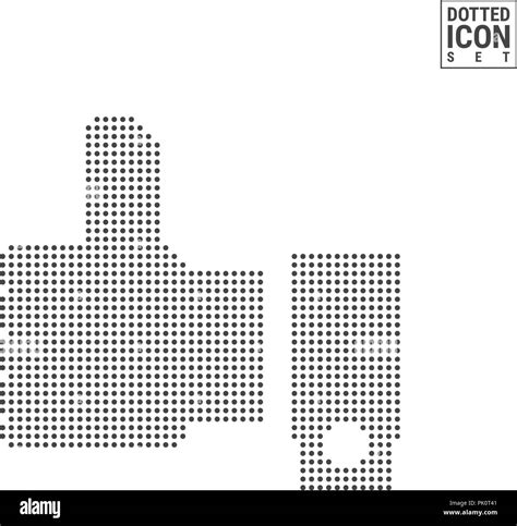 Hand Thumb Up Dot Pattern Icon. Like Dotted Icon Isolated on White Background. Vector ...