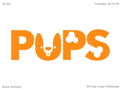 Pups Logo (30 Day Logo Challenge) | Dog logo design, Pet logo design ...