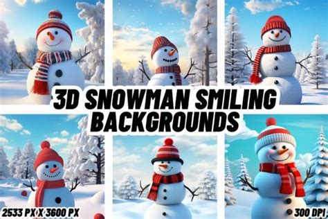 3d Snowman Smiling Christmas Backgrounds Graphic by FabriCraft · Creative Fabrica