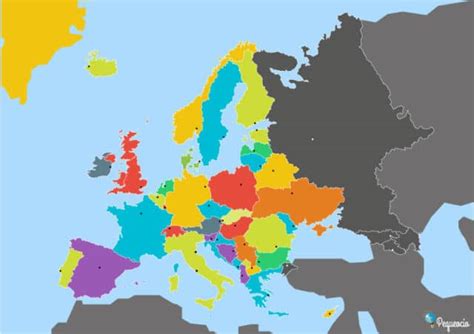 MAPA DE EUROPA político, físico y mudo Para imprimir A4 y estudiar (2022)