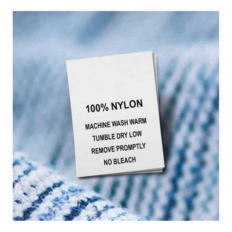 100% Nylon Fabric Care Labels - Content and Care Tags – starlightlabels