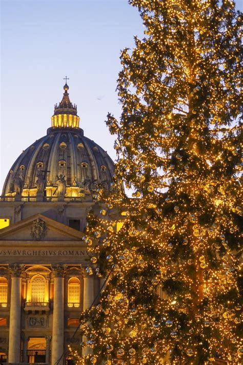 Christmas Tree in St Peter`s Square in the Vatican City Stock Image - Image of dome, catholic ...