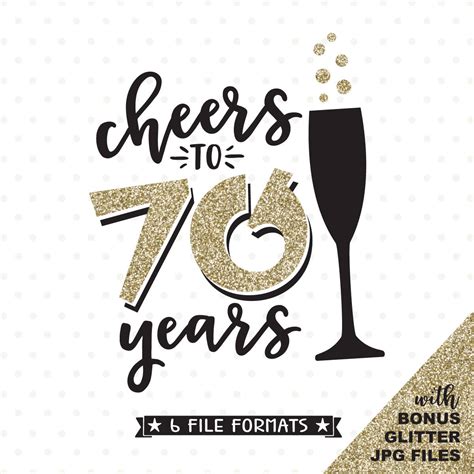 70th Birthday SVG Cheers to 70 Years SVG File 70th - Etsy Hong Kong