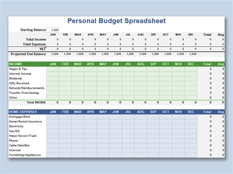 EXCEL of Simple Personal Budget Sheet.xlsx | WPS Free Templates