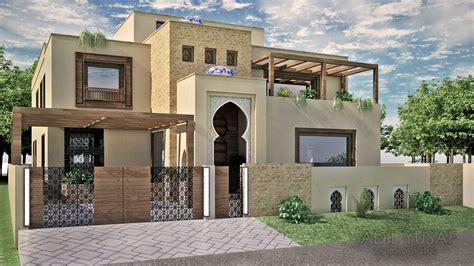 Moroccan Style Luxury House with Mosaic Designs and Large Windows