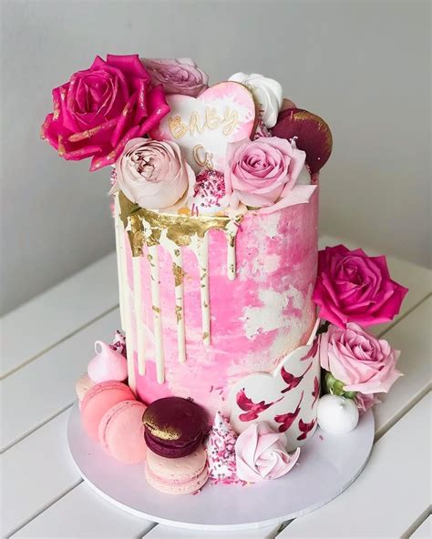 White N’ Pink Marble Cake | Customzied Flower Cake | Best Cake Gift for Her