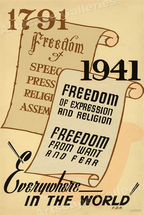 1791-1941 "Freedom of Expression Classic Works Progress Poster - 16x24 ...