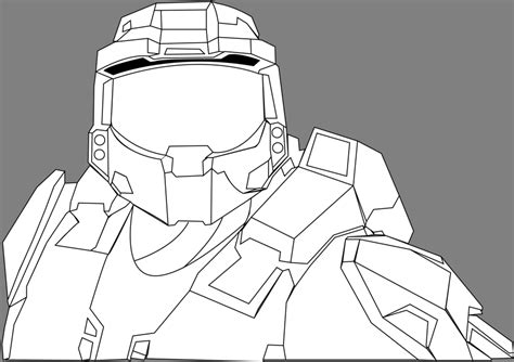 Master Chief Vector Outline by sruphil on DeviantArt