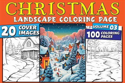 Christmas Landscape Adult Coloring Pages Graphic by FuN ArT · Creative ...