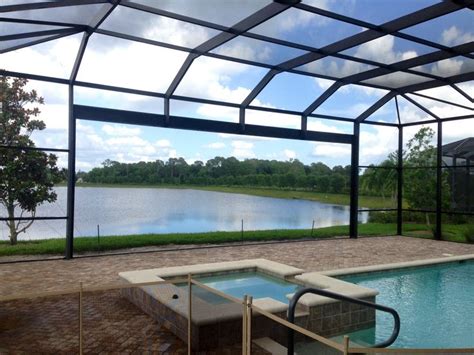 Beautiful picture window | Pool enclosures, Pool patio, Patio screen enclosure